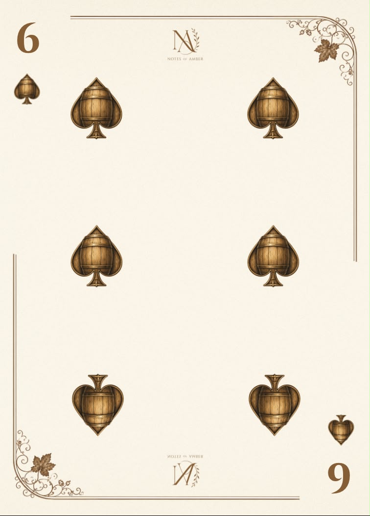 Notes of Amber illustrated playing card