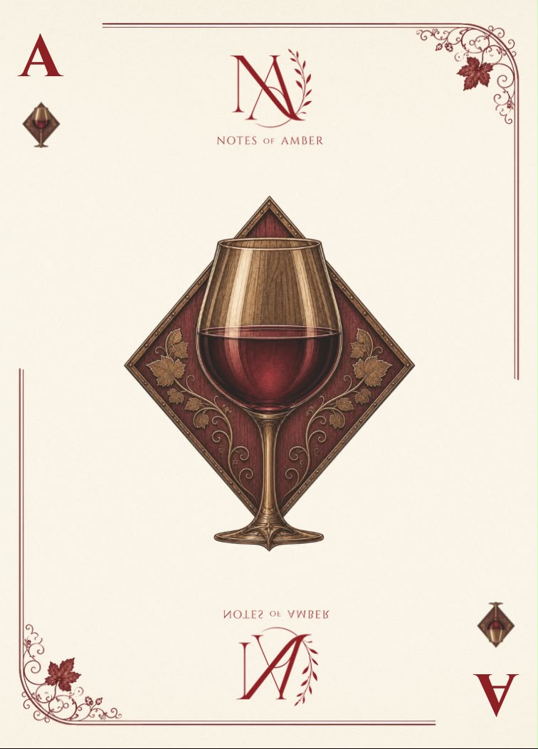 Notes of Amber illustrated playing card