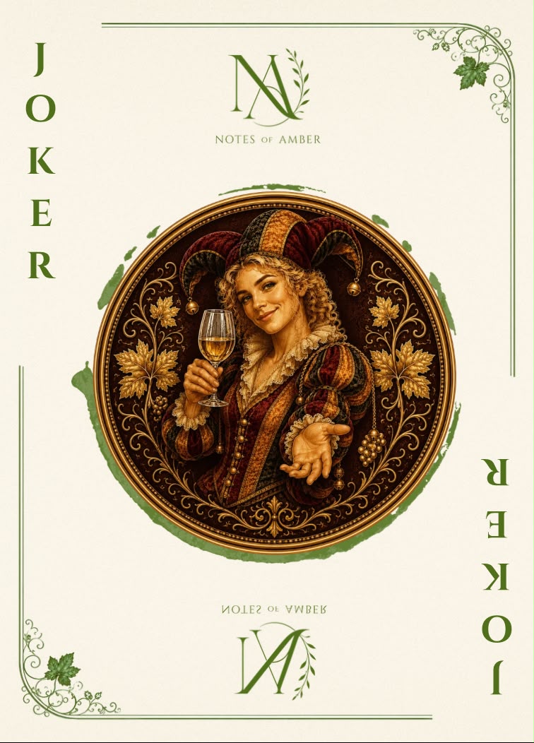 Notes of Amber illustrated playing card