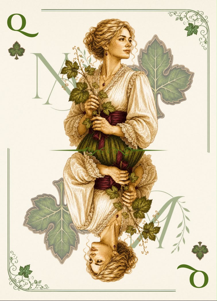 Notes of Amber illustrated playing card